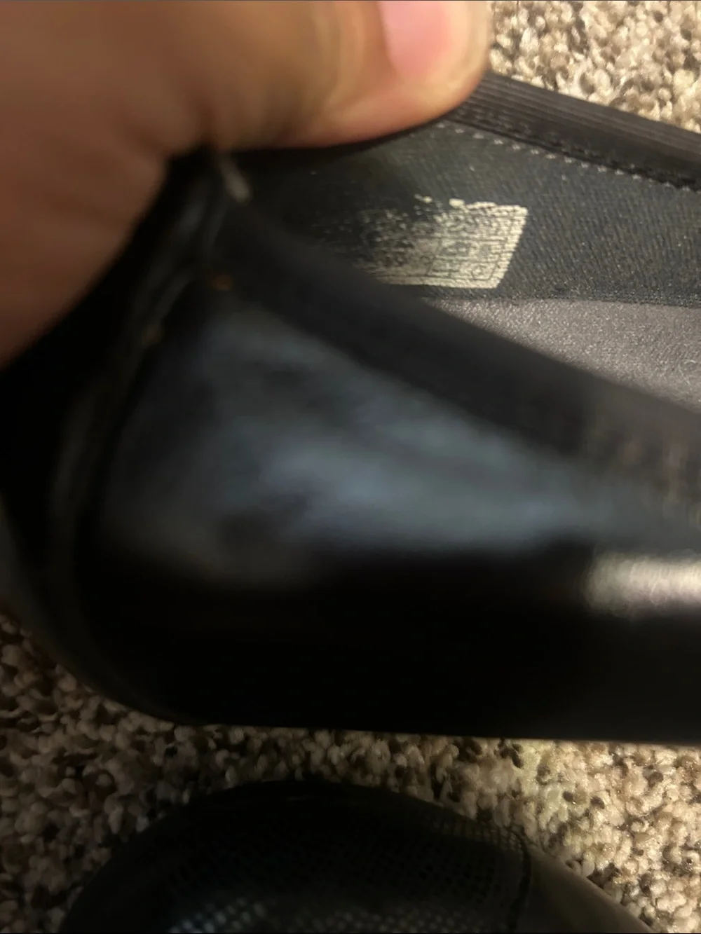 Vionic Black Leather Ballet Flats with Textured Toe and Bow
